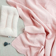 viviNi 三層棉紗流蘇毯, 粉色