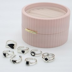 Bidan-gil 奧黛麗戒指 7件組 + 珠寶盒套組