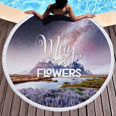 星星圓形沙灘巾地毯 150 x 150 cm, TYPE 11, 1個