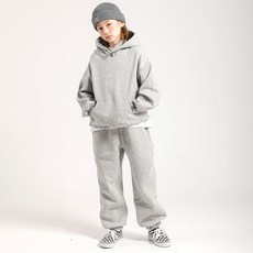 기모 무지 후드티 + 트레이닝 바지 세트