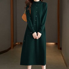 ATTERLIC Lilio 大尺碼鈕扣針織長版連身裙 11142, 綠色