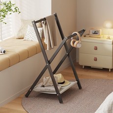 Yehome 可折疊X型立架式移動衣架, 黑色