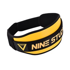 NINE STUDY 黃蜂系 專業健身重訓腰帶 可拆腰托, 黃色, 1個