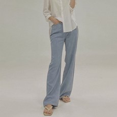 빼빼 여성용 통기성 롱 와이드 하이웨스트 코튼 린넨 청바지