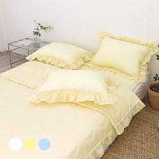 CHOUETTROOM Slush荷葉邊泡泡紗夏季薄被, 黃色