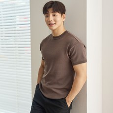 HCOOLNAM 男士冰感涼爽肌肉版型短袖圓領針織T恤