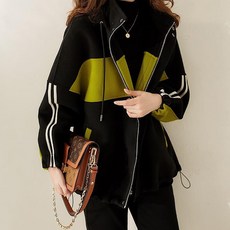 피어니스트 여성용 스포티 컬러 배색 후드 자켓