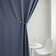 防光 防風防寒 穿桿式遮光門簾窗簾, 海軍藍