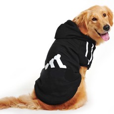 WIZI 寵物犬大型犬連帽T恤 WI029DG, 黑色