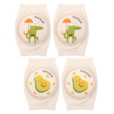 Yomilock 孩童造型印花護膝, 酪梨款+鱷魚款, 2副