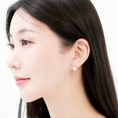 노이드비 골드 여성 진주귀걸이 한쌍 침타입 핑크