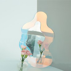 Mecasolution波浪壓克力極光化妝台室內裝飾桌鏡鏡子 大型, 全息圖