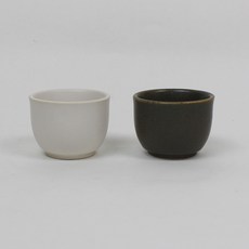 달소금 도자기 커플 술잔 2종 세트, 우드, 1세트