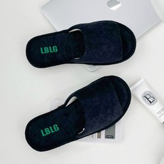 Labellaco Avenue 毛巾材質可水洗四季室內拖鞋, 黑色, 1個