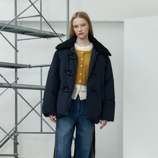 JUCY JUDY 女款J拼色燈芯絨毛絨領牛角釦鴨絨外套 JYDJ720D