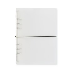 gyou 複合活頁本封套 A5活頁夾 6孔 素色, 橄欖綠(綁帶), 1個