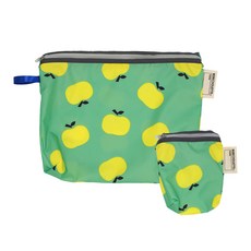 베베슈에뜨 유아용 방수 약 + 도시락 파우치 세트, 민트얌얌