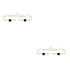 LOVE 鐵製黑白牆壁掛鉤 YT_RA1134 2入, 金色