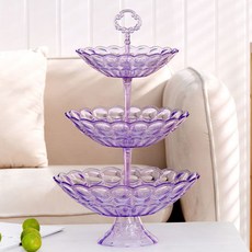 메이크미 3층 트레이 스토리지랙, 퍼플, 1개