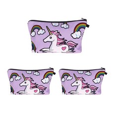 愛心圓點獨角獸化妝包 3個