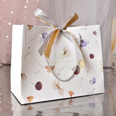 B Home Baking 花葉婚禮回禮緞帶禮物紙袋, 混色, 10個