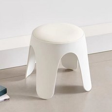 21세기트랜드 마이로 둥근 플라스틱 인테리어 보조 스툴 낮은 의자 32cm, 화이트, 1개