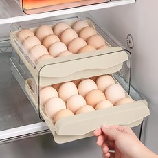 바른리빙 32구 2단 계란보관함, 아이보리, 1개