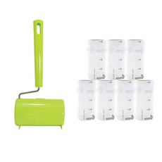 Teoldori 除塵滾輪 100 高級手把 + 補充包 100mm x 6m 7入 + 收納盒組合, 1套