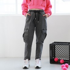 나나주니 여아용 세미 배기 카고 청바지