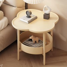 Batuharu 四葉草圓形床邊桌, 象牙白