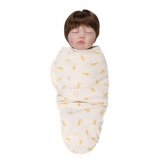 withorganic 童款長頸鹿印花魔鬼氈包巾