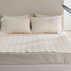 지베딩 유토피아 60수 고밀도순면 포플린 침대패드, 베이지