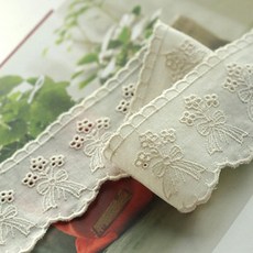 快樂熊 馬里安特 緞帶花束 棉質刺繡蕾絲 270 公分, 淺米色, 1個