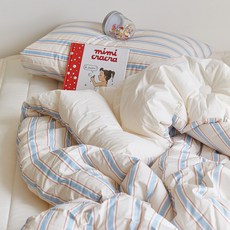 maatila 兒童用棉花糖60支高密度純棉韓式薄被, 小藍色