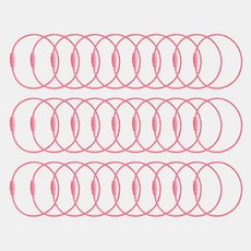 粉彩色鋼絲鑰匙圈, 30個, 淺粉色