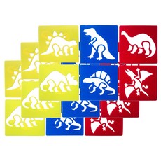 兒童模板美術遊戲 6種 x 3p 套組, 恐龍, 1套