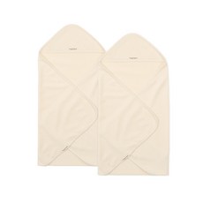 DODAM DODAM 嬰兒連帽包巾, 米色, 2入