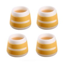 소음방지 의자 발 커버 4p, 옐로우 + 화이트, 1개