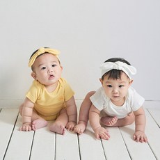 BABY&I 嬰幼兒羅紋莫代爾蝴蝶結髮帶2件組