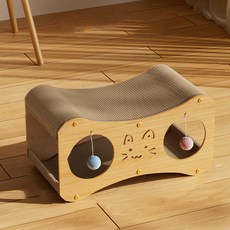 Deisoy 貓咪躲藏貓抓板, 木紋, 1個