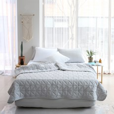 M C Bedding 素色簡約風床墊毯, 灰色的