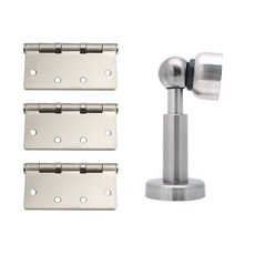 用於門塞的門鉸鏈豪華 5 指關節套組銀色, 1套