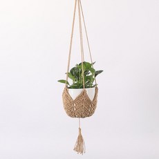 Hanging rope 麻繩懸掛花盆掛架, 1個, 單色