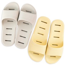 低腳背EVA柔軟浴室拖鞋 2款, 奶油色 + 淺灰色, 1個