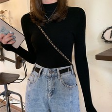 UNI.J 女款 Porea 修身羅紋半高領針織衫