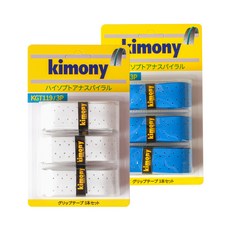KIMONY Hi-Soft 孔洞螺旋羽球握把布 KGT119 2款 x 3入組, 白色, 藍色, 1套