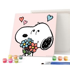 iLovePainting 花生漫畫 DIY 繪畫 20 x 20 公分, 愛與花, 1個