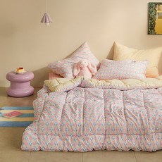 ARPEGGIO BASIC 浪漫奇趣超細纖維鋪棉被, 米色丘比特