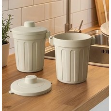 아리코 강력밀폐 음식물 쓰레기통, 베이지, 2개