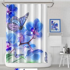 플로즈 홈 스윗 디자인 사이즈별 샤워 커튼 A05 180 x 180 cm, 1개